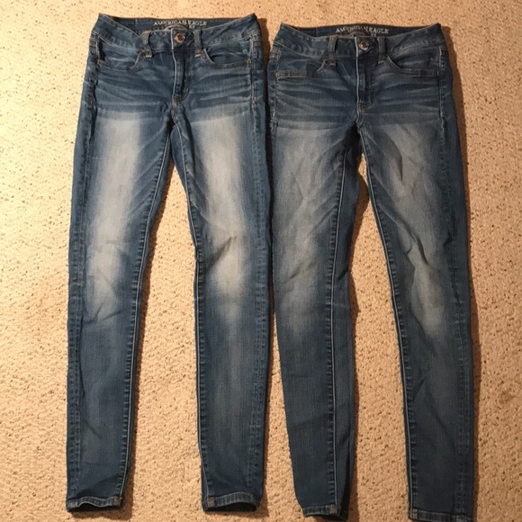 2 pairs of Size 2 regular American Eagle jeggings - Picture 1 of 3